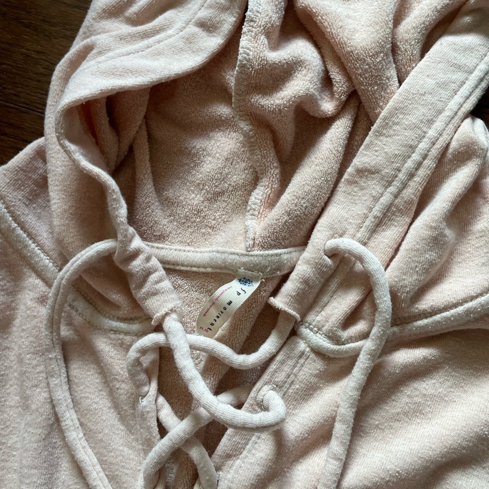 We The Free Lace-Up Hoodie in Light Pink - Picture 4 of 7